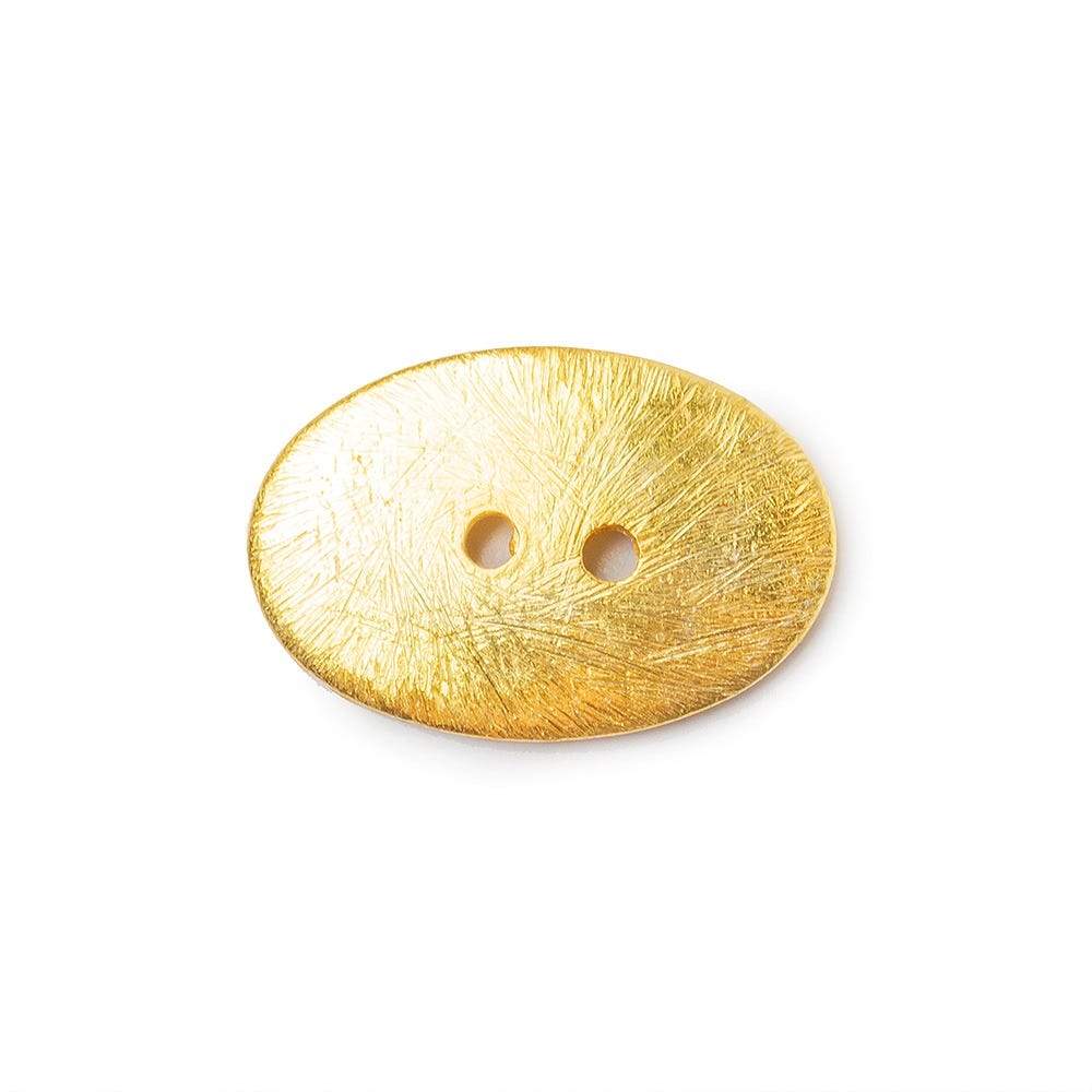 20x14mm 22kt Gold plated Oval Button Brushed 6 pieces (ONLINE ORDER ONLY)