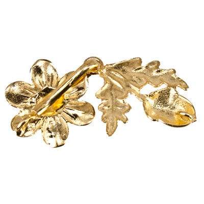 20x16mm, 24x19mm Vermeil Clasp with Daisy and Acorn 1 piece (ONLINE ORDER ONLY)