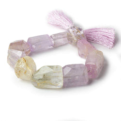 Kunzite faceted nuggets 8 inches 10 beadsAA (ONLINE ORDER ONLY)