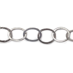 20x17mm Black Gold plated Brushed Oval Link Chain by the foot