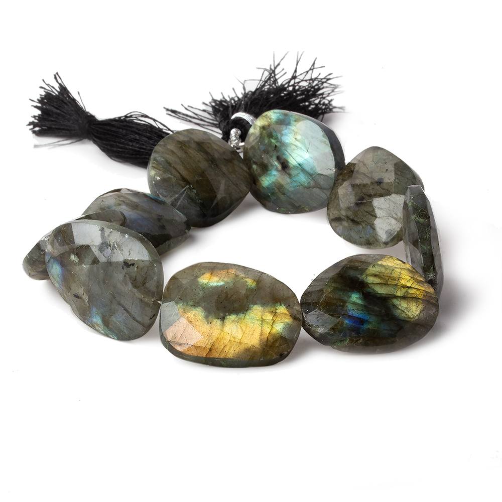 20x18-24x20mm Labradorite faceted flat nugget beads 9 inch 9 pieces (ONLINE ORDER ONLY)
