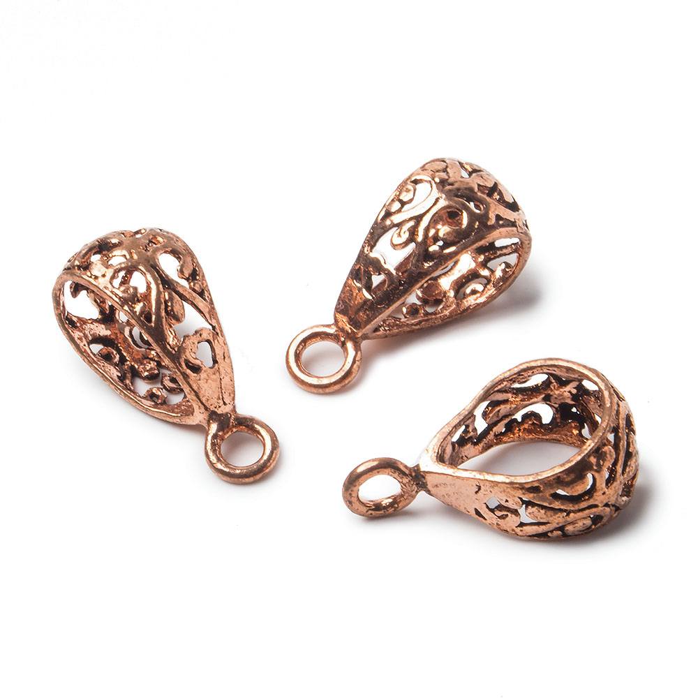 20x9mm Scroll Antiqued Copper Bail Finding Set of 3 (ONLINE ORDER ONLY)
