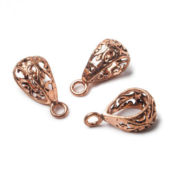 20x9mm Scroll Antiqued Copper Bail Finding Set of 3 (ONLINE ORDER ONLY)