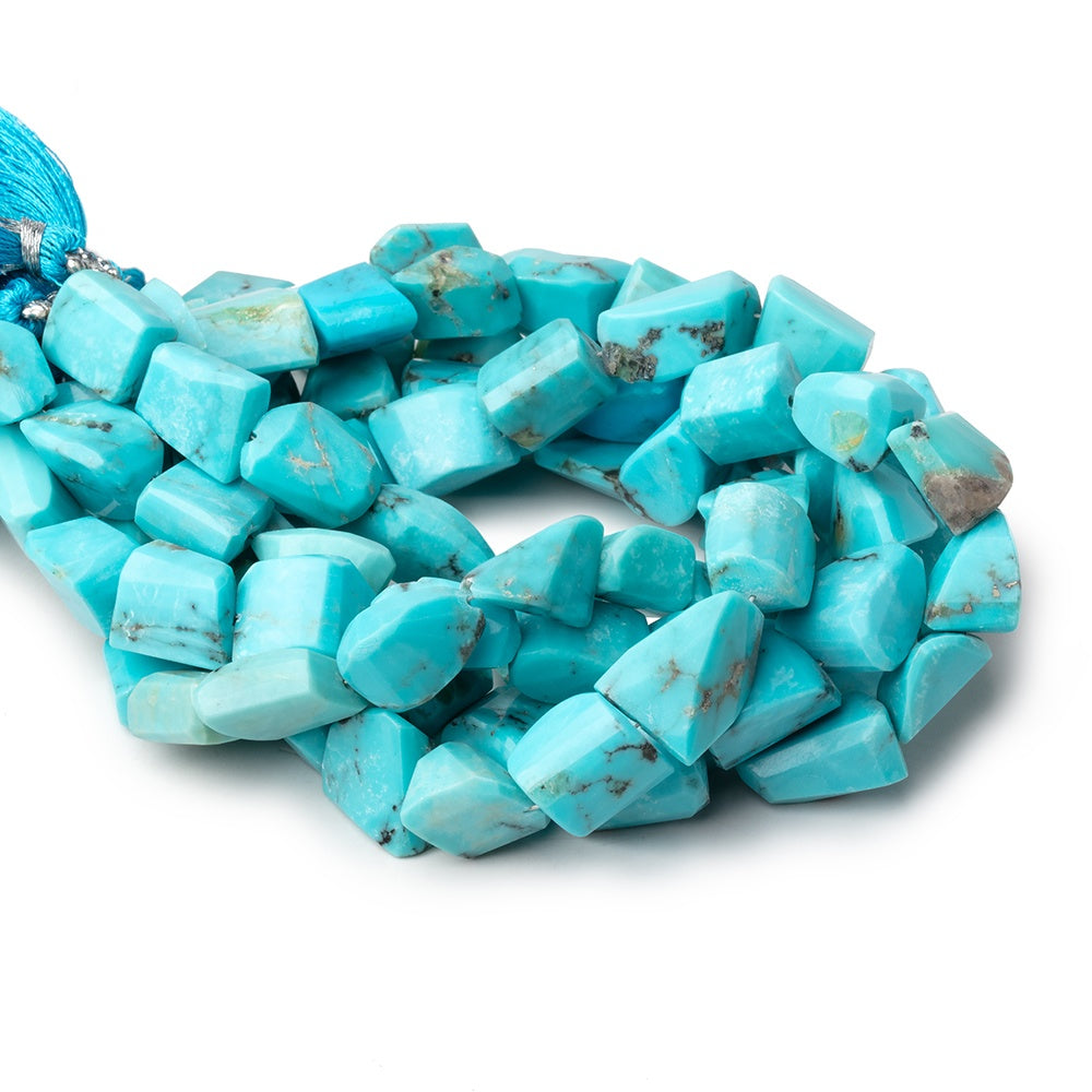 9-16mm Turquoise Faceted Nugget Beads 9 inch 17 pieces (ONLINE ORDER ONLY)
