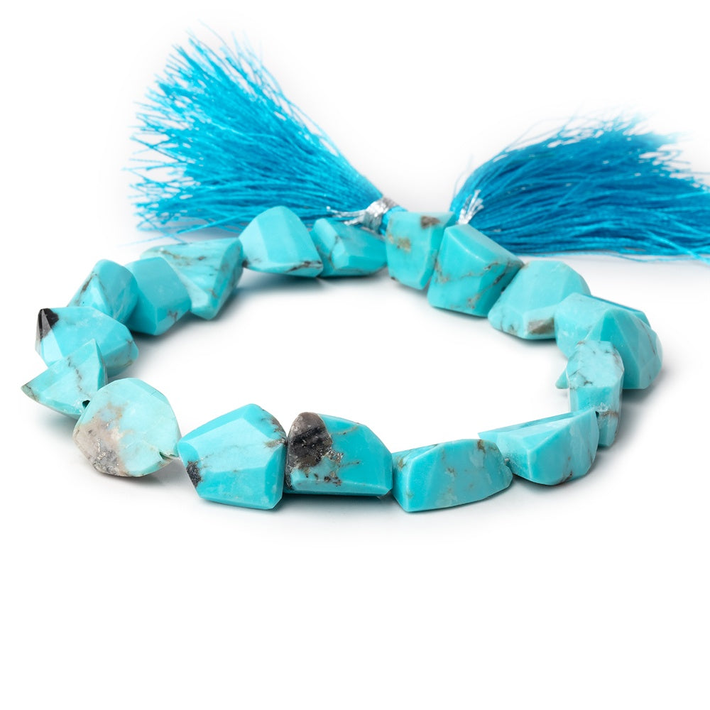 9-16mm Turquoise Faceted Nugget Beads 9 inch 17 pieces (ONLINE ORDER ONLY)