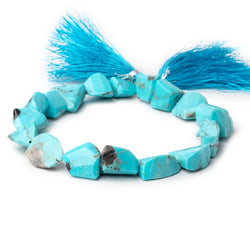 9-16mm Turquoise Faceted Nugget Beads 9 inch 17 pieces (ONLINE ORDER ONLY)