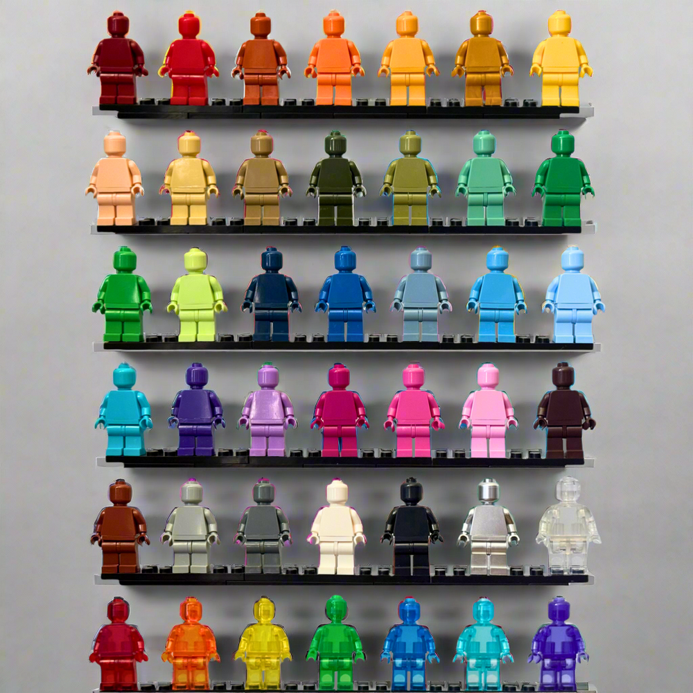Monochrome Custom Minifigures – 40+ Vibrant Colors! (ONLINE ORDER ONLY)