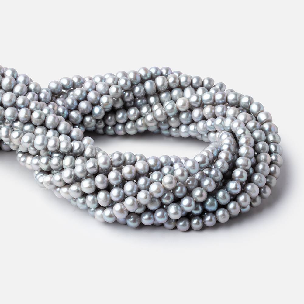 6-7mm Silver Baroque Freshwater Pearl Strand 16 inch 78 beads AA (ONLINE ORDER ONLY)