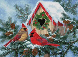 Diamond Art Club – Christmas Home Cardinal Diamond Painting (Square Drill, 30" x 22") (ONLINE ORDER ONLY)