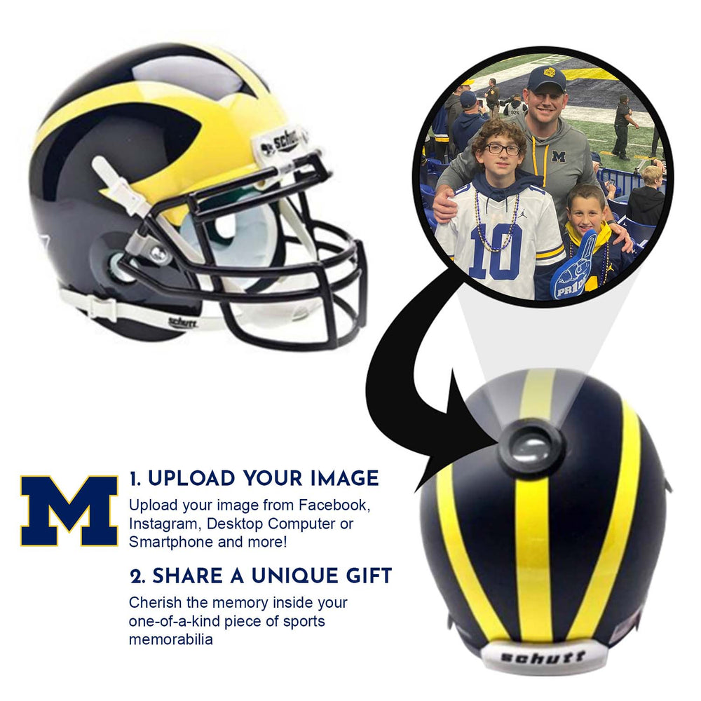 Michigan Wolverines College Football Collectible Mini Helmet - Picture Inside (Online Order Only) (ONLINE ORDER ONLY)