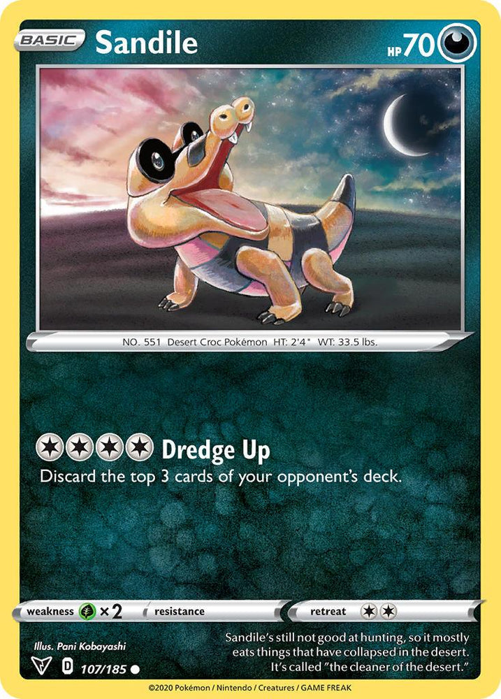 Sandile (107/185) [Sword & Shield: Vivid Voltage] (Online Only)