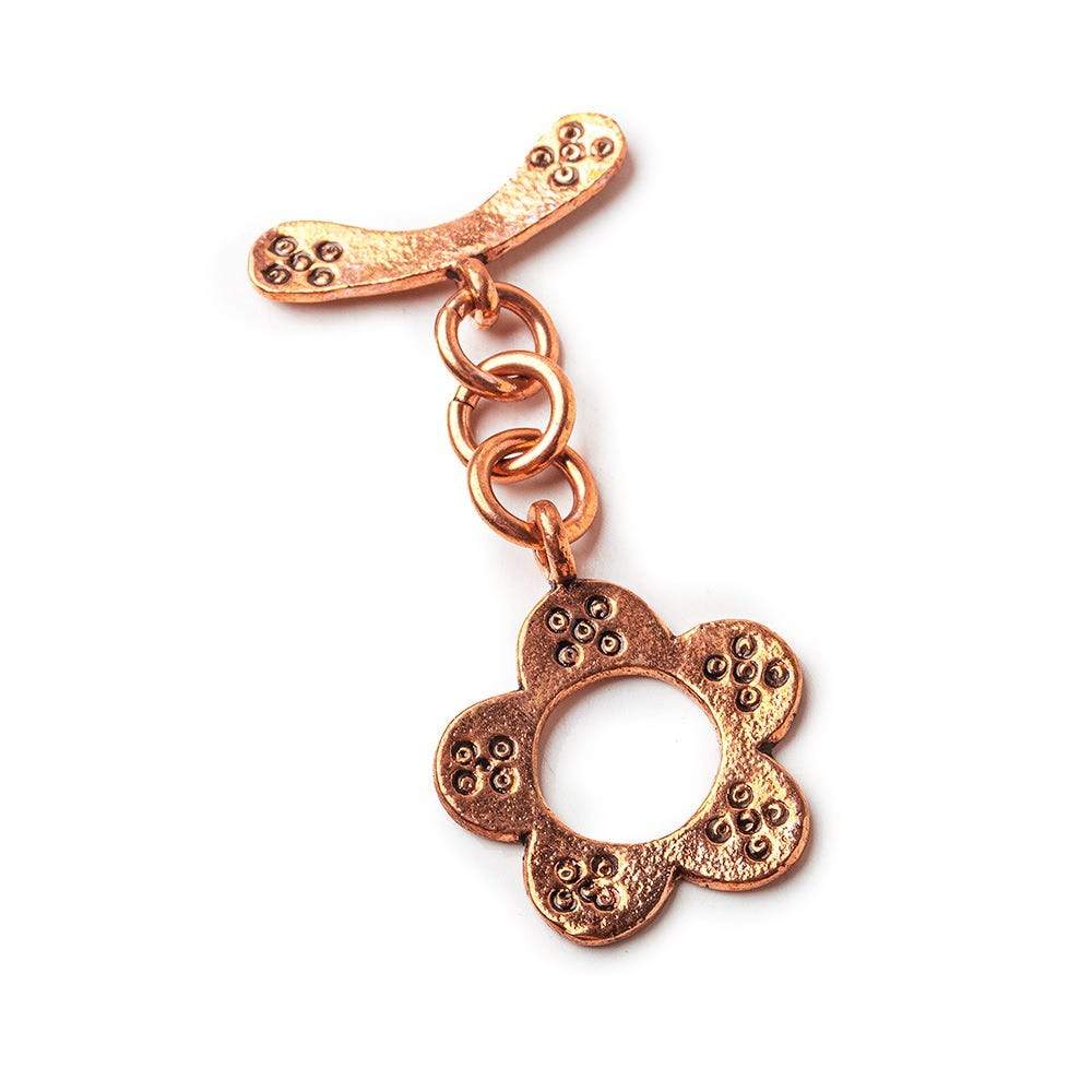 21mm Copper Toggle Flower with Embossed Pattern (ONLINE ORDER ONLY)