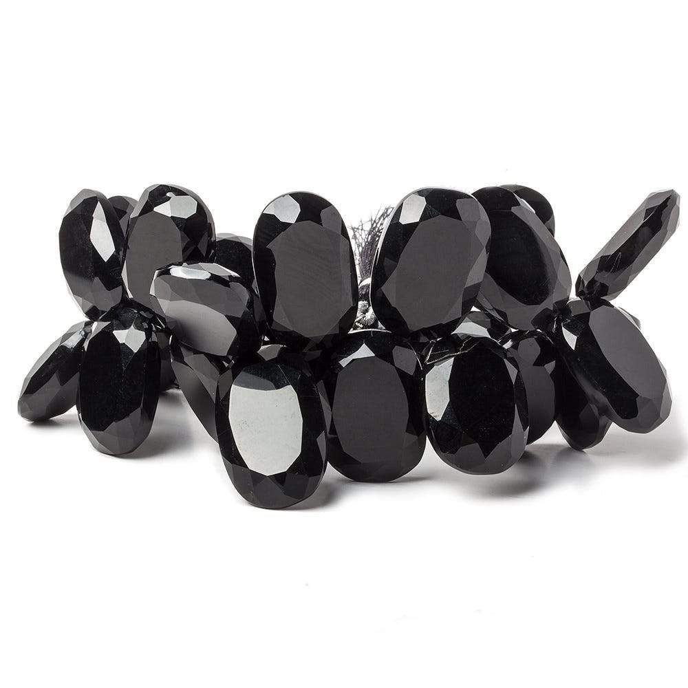 21x16-26x16mm Black Onyx Top Drilled Bevel Faceted Oval Beads 8 inch 27 pcs (ONLINE ORDER ONLY)