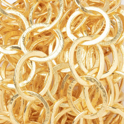 21x17mm & 19mm 22kt Gold plated Copper Brushed Oval & Circle Link Chain (ONLINE ORDER ONLY)