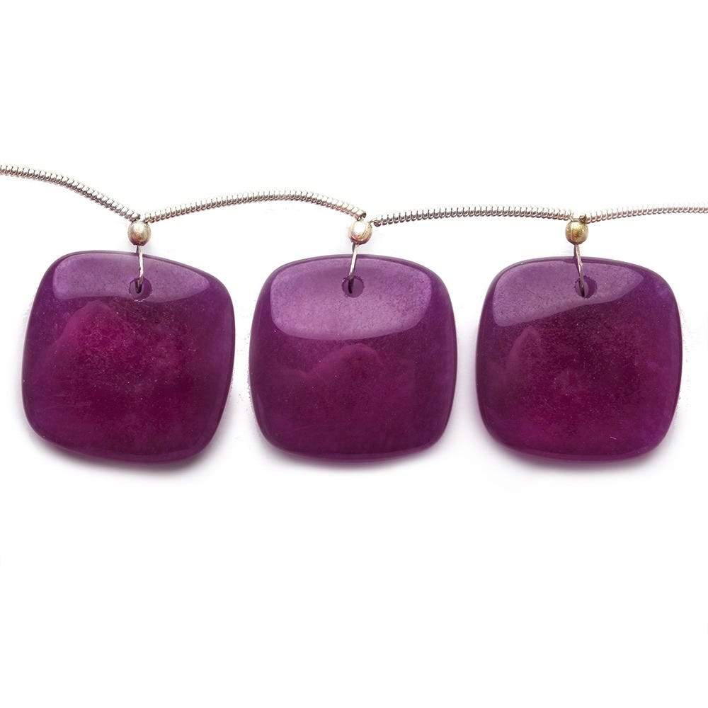 21x21mm Deep Purple Chalcedony plain cushion 8 inch 8 Beads (ONLINE ORDER ONLY)