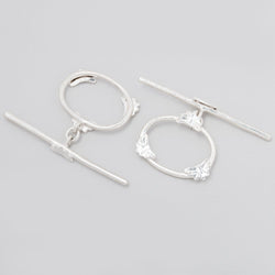 21x24mm Sterling Silver Oval Butterfly Toggle 1 piece (ONLINE ORDER ONLY)