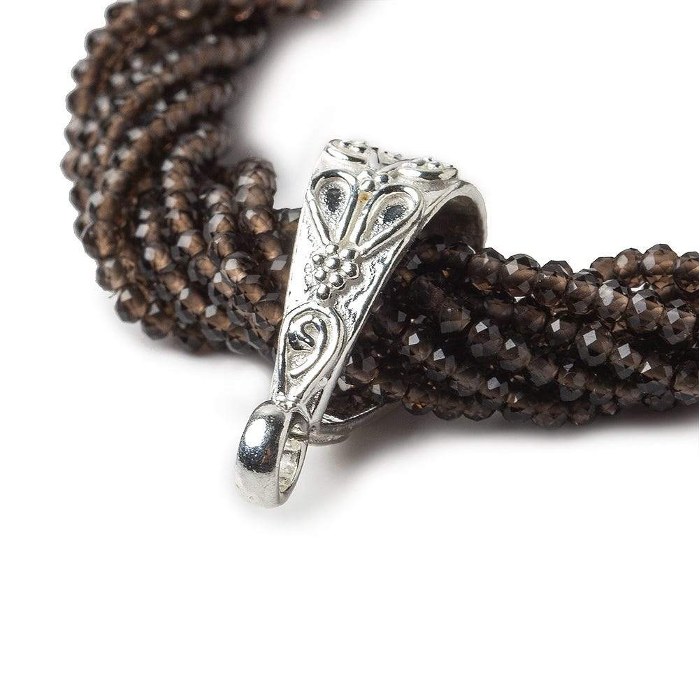 21x8mm Sterling Silver Bail Filigree Floral Design 1 finding (ONLINE ORDER ONLY)