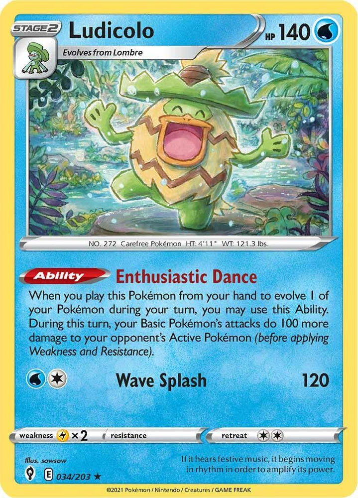 Ludicolo (034/203) [Sword & Shield: Evolving Skies] (Online Only)