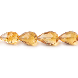 8.5x7- 12x8mm Citrine Straight Drilled Faceted Tear Drop 8 inch 19 pieces (ONLINE ORDER ONLY)