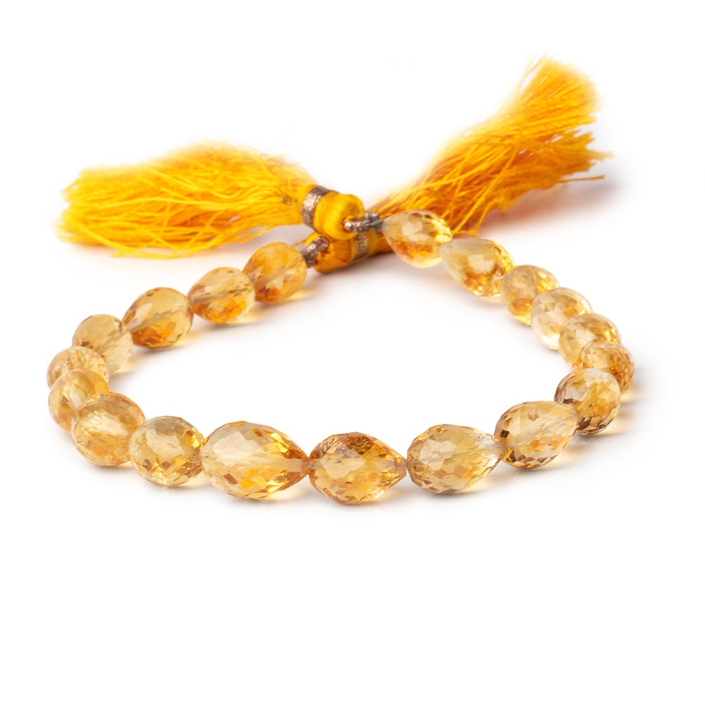 8.5x7- 12x8mm Citrine Straight Drilled Faceted Tear Drop 8 inch 19 pieces (ONLINE ORDER ONLY)