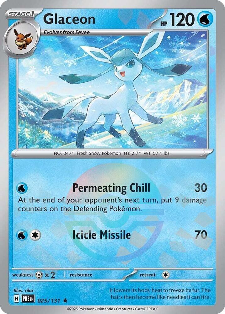 Glaceon (025/131) (Poke Ball Pattern) [Scarlet & Violet: Prismatic Evolutions] (Online Only)
