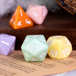 Multi-Color Macaron 7-Dice Set w/White Numbers Pastel Dnd Dice Set (Online Only)
