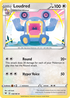 Loudred (136/185) [Sword & Shield: Vivid Voltage] (Online Only)