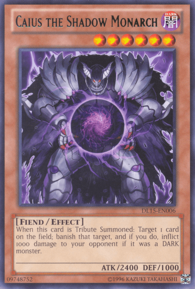 Caius the Shadow Monarch (Green) [DL15-EN006] Rare (ONLINE ORDER ONLY)