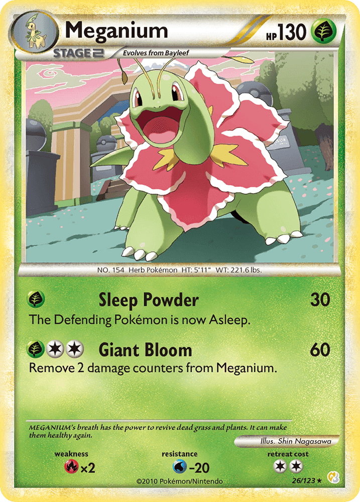 Meganium (26/123) [HeartGold & SoulSilver: Base Set] (Online Only)