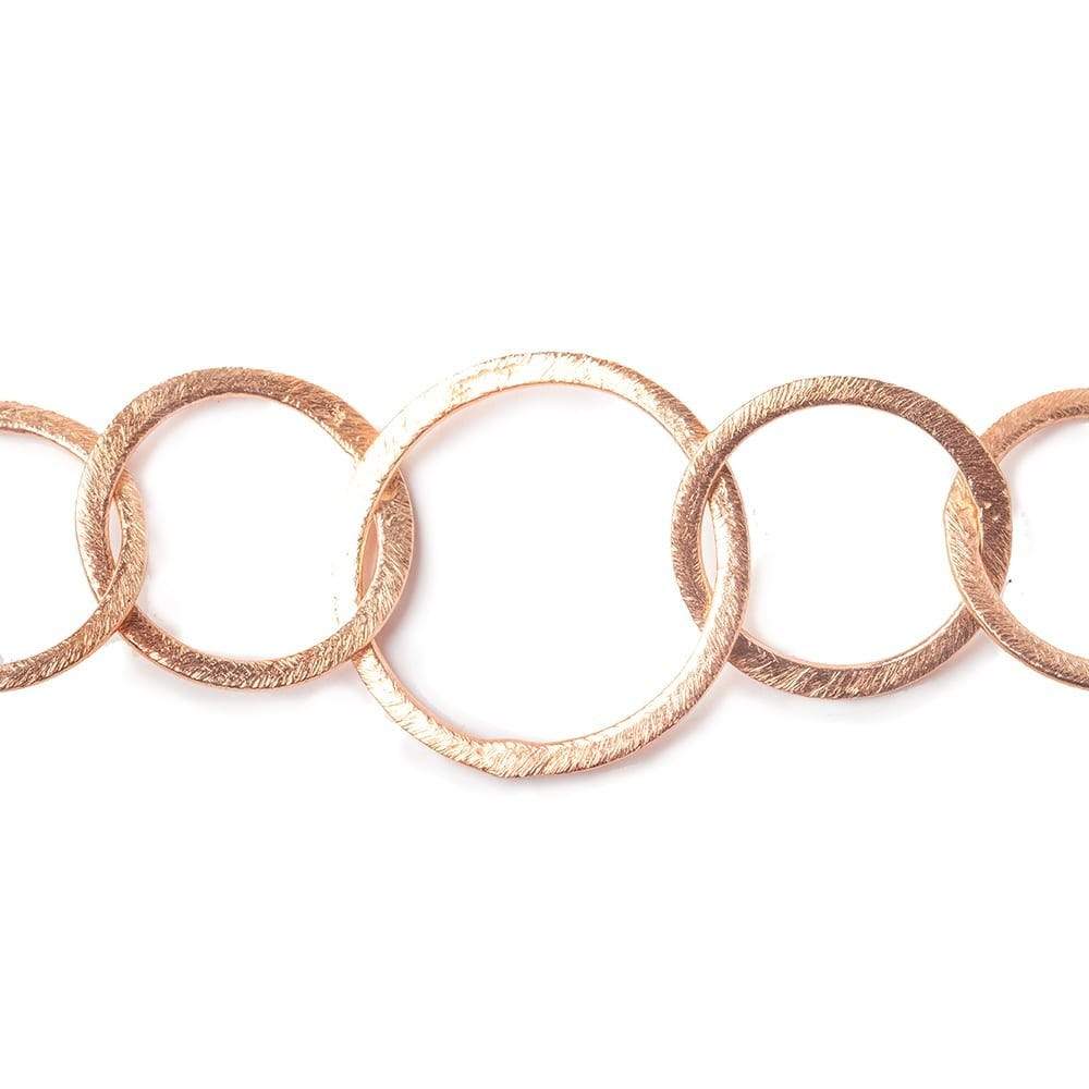 22mm and 18mm Rose Gold plated Brushed Round Link Chain (ONLINE ORDER ONLY)