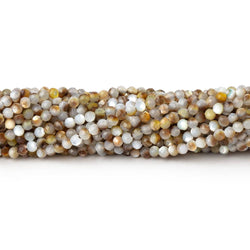 2.2mm Brown Mother of Pearl Shell Micro Faceted Rounds 12.5 inch 150 Beads (ONLINE ORDER ONLY)