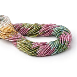 2.2mm Multi Color Tourmaline Micro Faceted Round Beads 12.5 inch 160 pieces