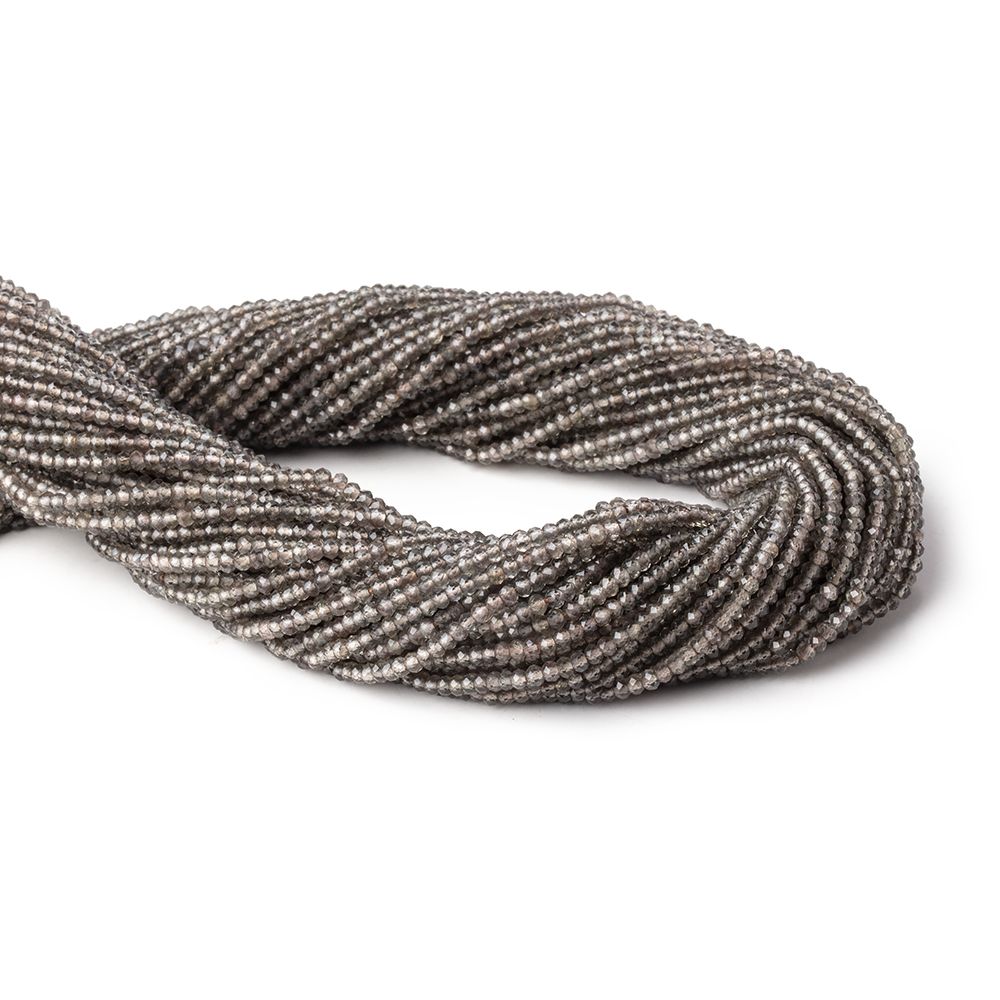 2.2mm Smoky Quartz Micro Faceted Rondelle Beads 13 inch 194 pieces (ONLINE ORDER ONLY)