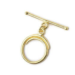 22x17mm Vermeil Toggle Round Swirl Design 1 piece (ONLINE ORDER ONLY)