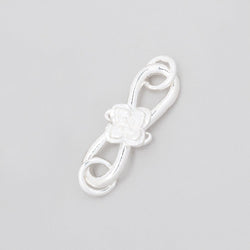 22x8mm Sterling Silver S Hook with Flower 1 piece (ONLINE ORDER ONLY)
