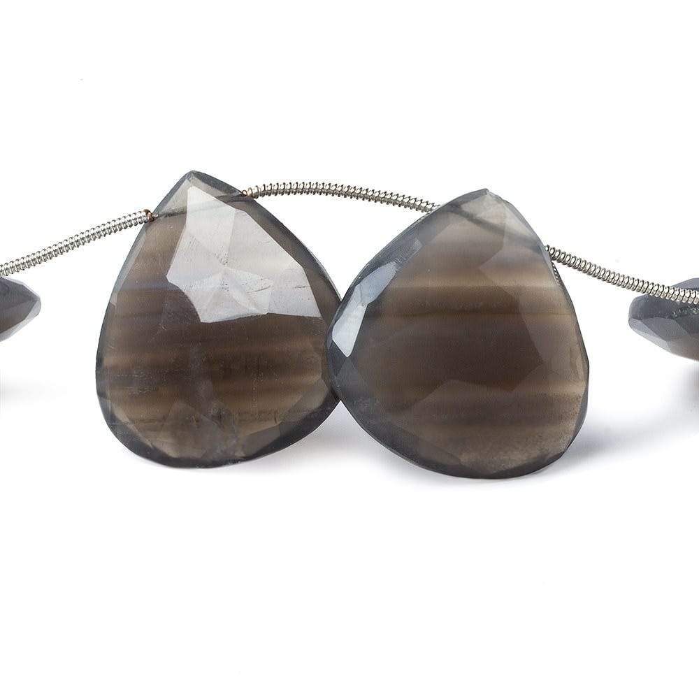 23-28mm Black and White Natural Agate Faceted Heart Beads 8 inch 8 pieces (ONLINE ORDER ONLY)