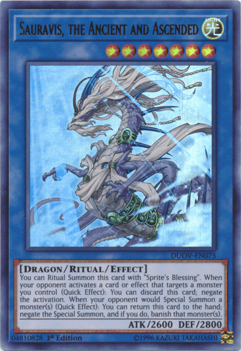 Sauravis, the Ancient and Ascended [DUOV-EN075] Ultra Rare (ONLINE ORDER ONLY)