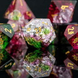 Watermelon Shattered Glass Dice Set (ONLINE ORDER ONLY)