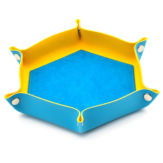 Baby Blue/ Yellow Hex Foldable Flannel Tray (Online Only)
