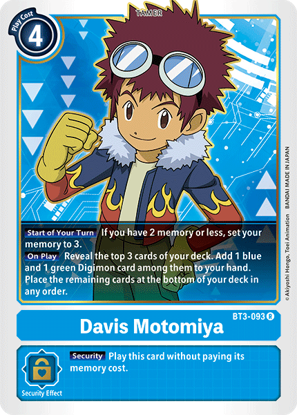 Davis Motomiya [BT3-093] [Release Special Booster Ver.1.5] (ONLINE ORDER ONLY)