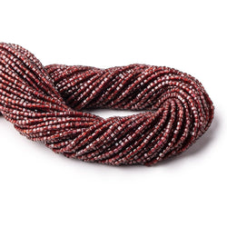 2.3mm Garnet Micro Faceted Cube Beads 12.5 inch 142 pieces (ONLINE ORDER ONLY)