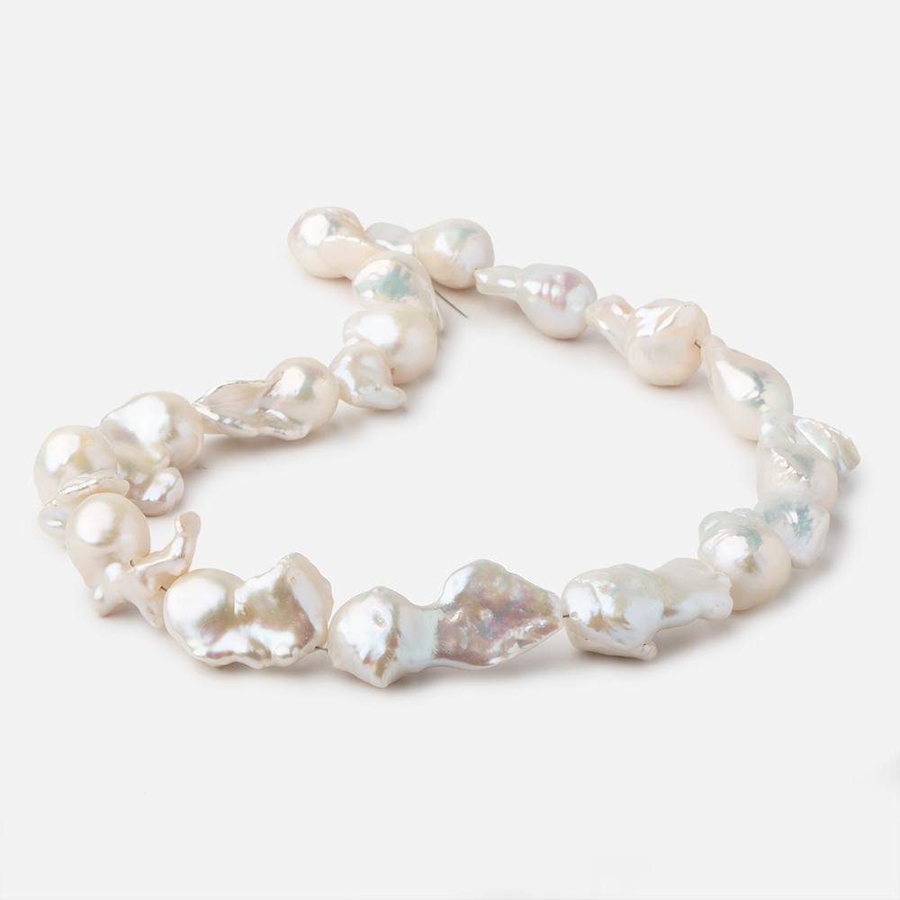 23x14-36x16mm Off White Ultra Baroque Freshwater Pearl 16.5 inch 16 pieces (ONLINE ORDER ONLY)