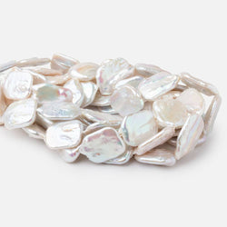 23x19-27x21mm Rosé White Rectangle Freshwater Pearls 15 inch 14 beads AA (ONLINE ORDER ONLY)