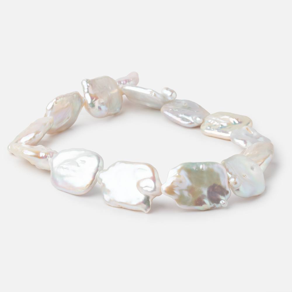 23x19-27x21mm Rosé White Rectangle Freshwater Pearls 15 inch 14 beads AA (ONLINE ORDER ONLY)