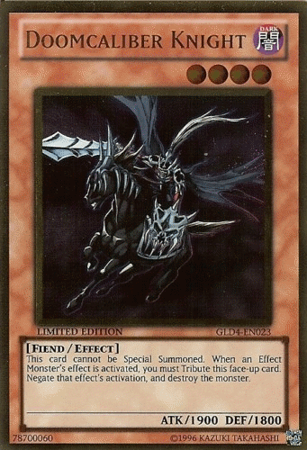 Doomcaliber Knight [GLD4-EN023] Gold Rare (ONLINE ORDER ONLY)