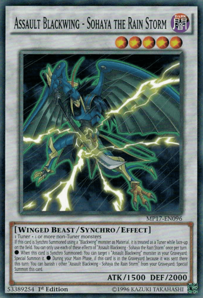 Assault Blackwing - Sohaya the Rain Storm [MP17-EN096] Common (ONLINE ORDER ONLY)