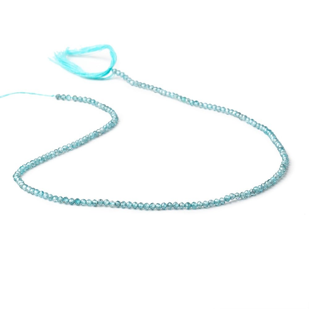 2.4mm Blue Zircon Micro Faceted Rondelle Beads 13 inch 160 pieces AA (ONLINE ORDER ONLY)