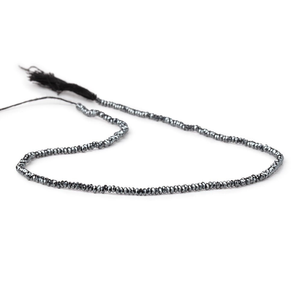 2.4mm Hematite Micro Faceted Heishi 12.5 inch 250 Beads AA (ONLINE ORDER ONLY)