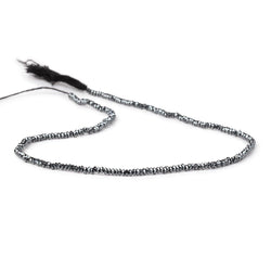 2.4mm Hematite Micro Faceted Heishi 12.5 inch 250 Beads AA (ONLINE ORDER ONLY)