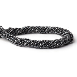 2.4mm Hematite Micro Faceted Round Beads 12.5 inch 140 pieces (ONLINE ORDER ONLY)